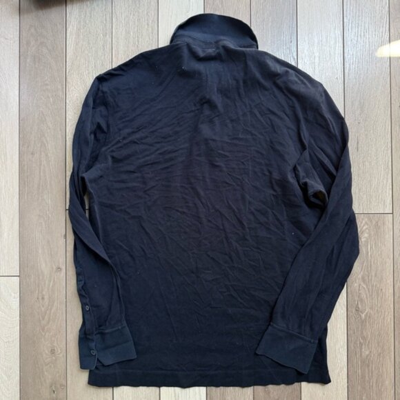 Ermenegildo Zegna Black Long Sleeve Polo Shirt - Picture 5 of 6